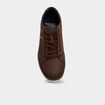 Tennis basses &agrave; lacets marron homme