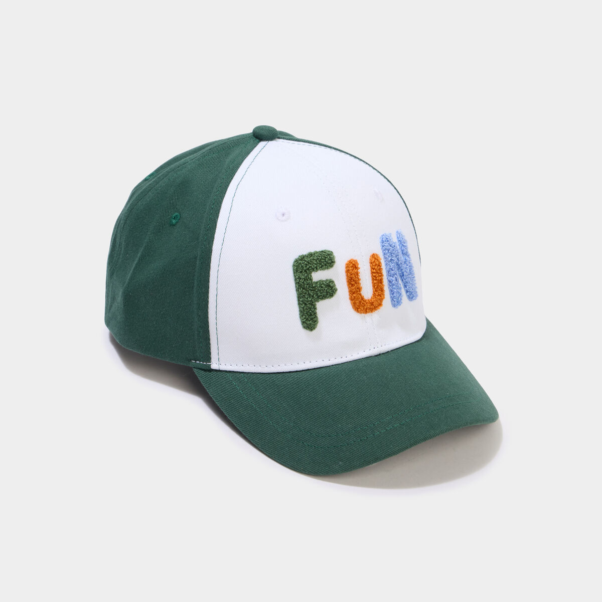 Casquette brod&eacute;e coton vert fonc&eacute; gar&ccedil;on