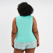 Ensemble pyjama short et débardeur coton bleu turquoise femme grande taille