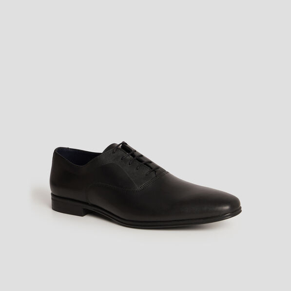 Derbies à lacets en cuir noir homme