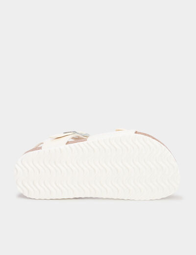 Sandales plates avec boucles blanc fille