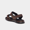 Sandales &agrave; scratchs marron homme