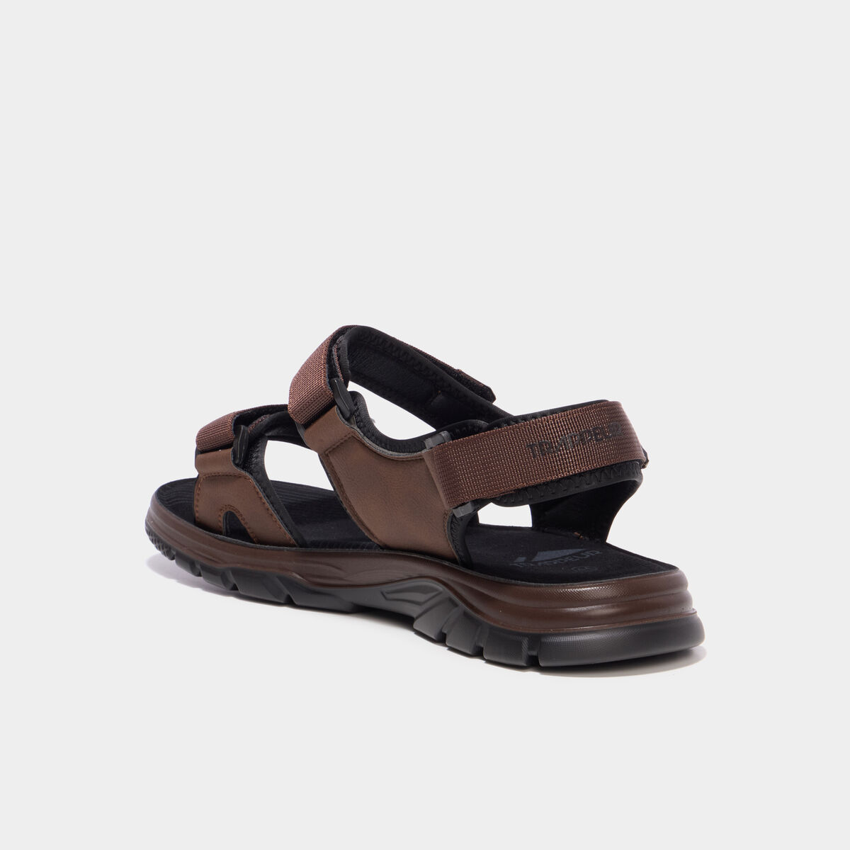 Sandales &agrave; scratchs marron homme