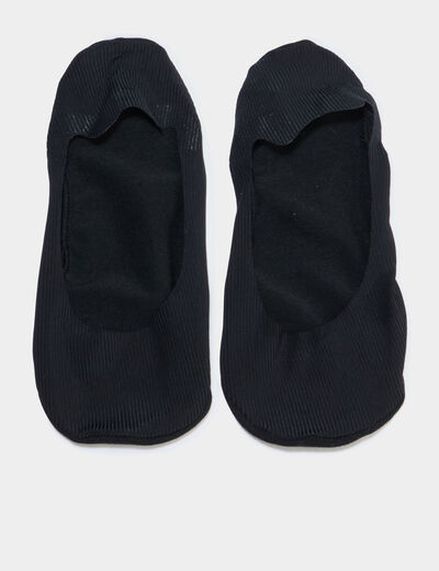 Lot 2 prot&egrave;ge-pieds c&ocirc;tel&eacute;s noir femme