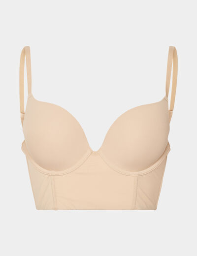 Soutien-gorge bustier beige femme