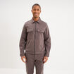 Surchemise zipp&eacute;e manches longues gris fonc&eacute; homme