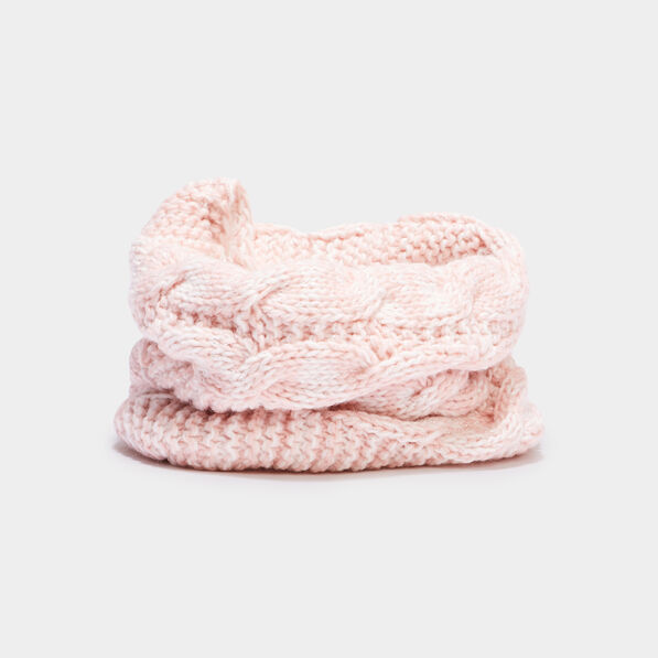 Snood fourré à torsades rose fille