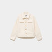 Veste courte droite effet bouclette blanc femme