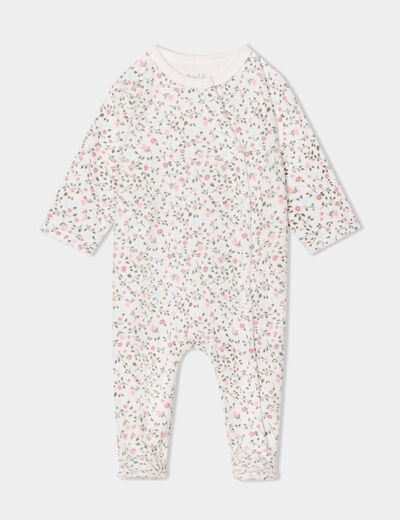 Pyjama dors-bien col rond effet polaire beige b&eacute;b&eacute;