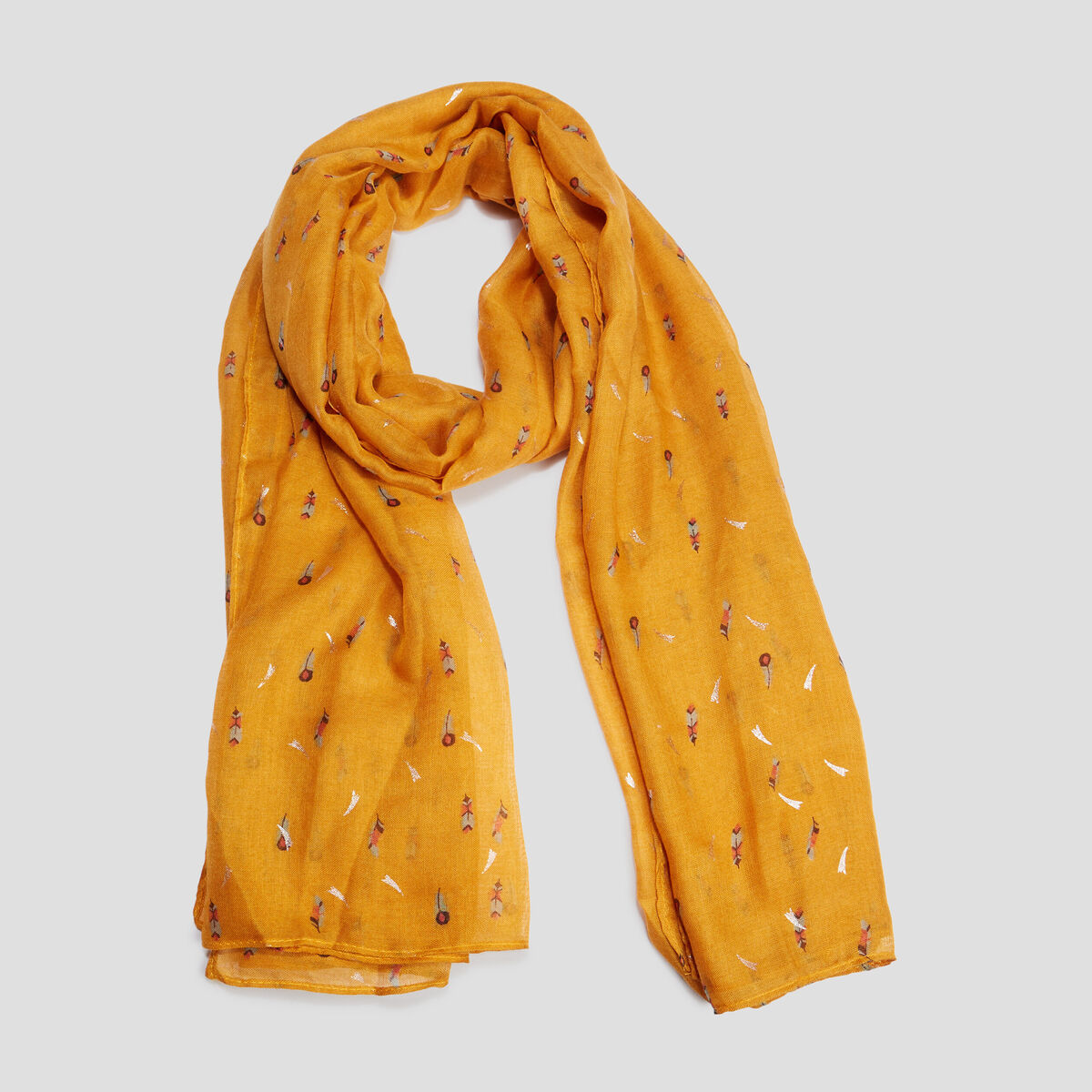 Foulard jaune moutarde femme