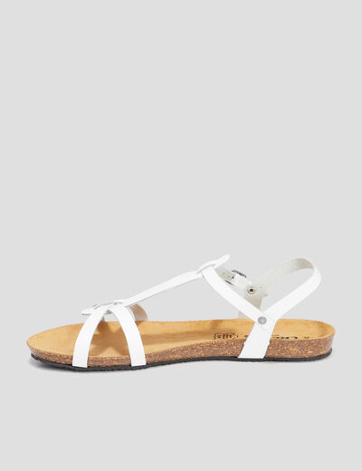 Sandales plates en cuir Creeks blanc femme