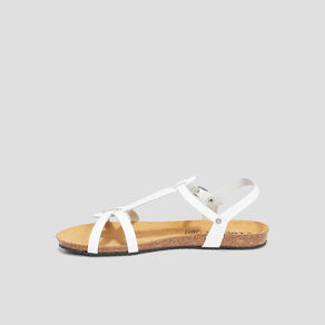 sandales plates en cuir creeks blanc femme Sandales plates en cuir Creeks blanc femme