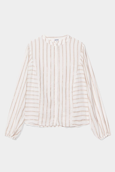 Chemise fils métallisés Creeks ecru femme