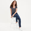 T-shirt col rond manches courtes Creeks bleu marine femme