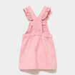 Robe salopette &agrave; volants rose b&eacute;b&eacute; fille