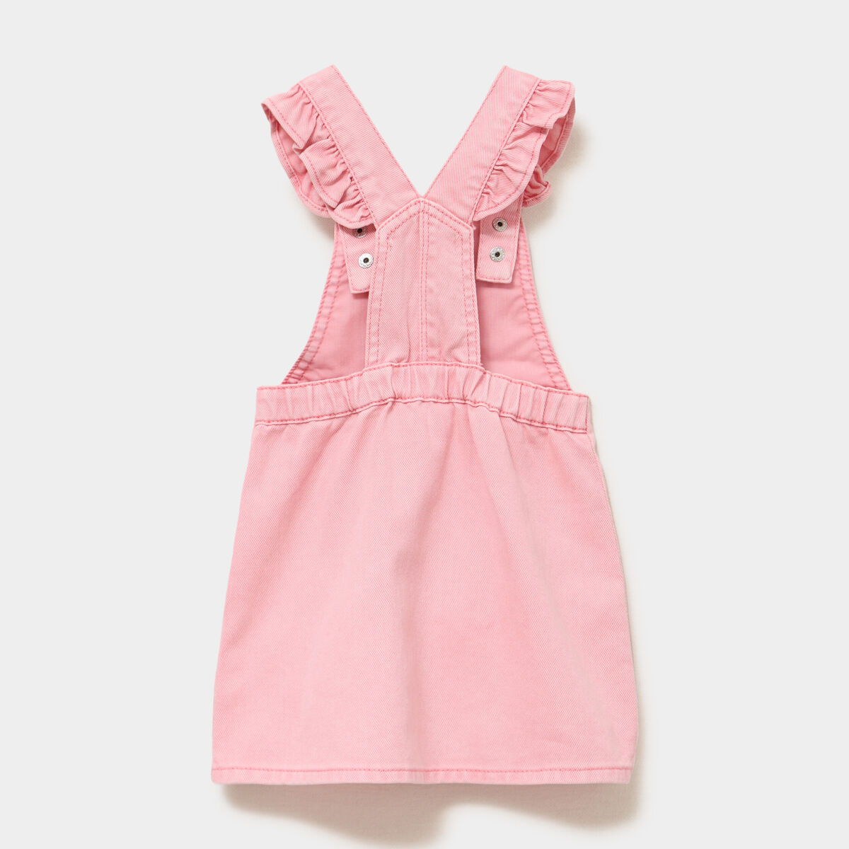 Robe salopette &agrave; volants rose b&eacute;b&eacute; fille