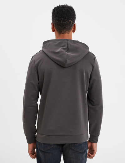 Sweat à capuche hoodie zippé vert kaki homme