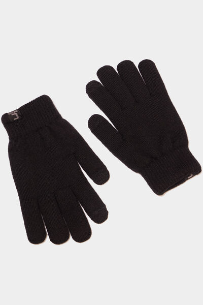 Gants doubl&eacute;s noir homme