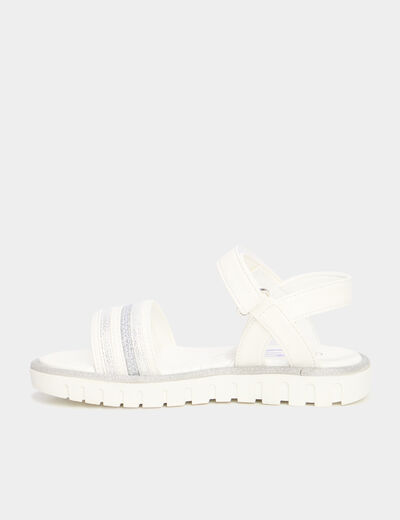Sandales plates blanc fille