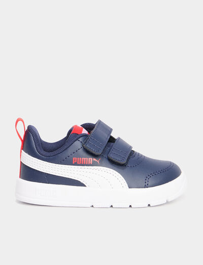 Tennis basses à scratchs Puma bleu bébé garçon