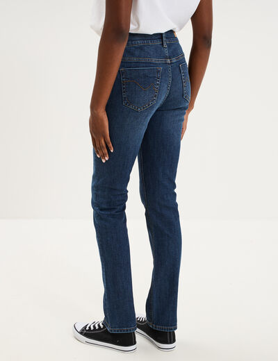 Jean denim droit en coton denim brut femme