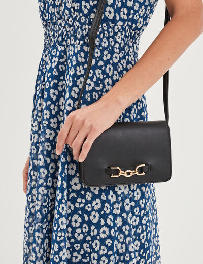 Sac bandoulière rectangulaire noir femme