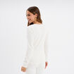 T-shirt ajusté col tunisien jersey coton blanc femme