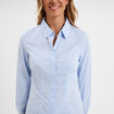 Chemise cintr&eacute;e manches longues bleu ciel femme