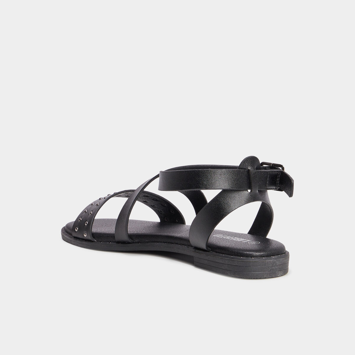 Sandales brides avec clous noir femme