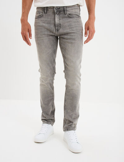 Jeans denim straight 5 poches Creeks denim gris homme