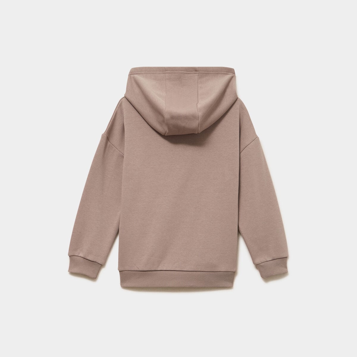Sweat hoodie doubl&eacute; &agrave; capuche oversize taupe gar&ccedil;on