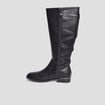 Bottes plates avec la&ccedil;age noir femme