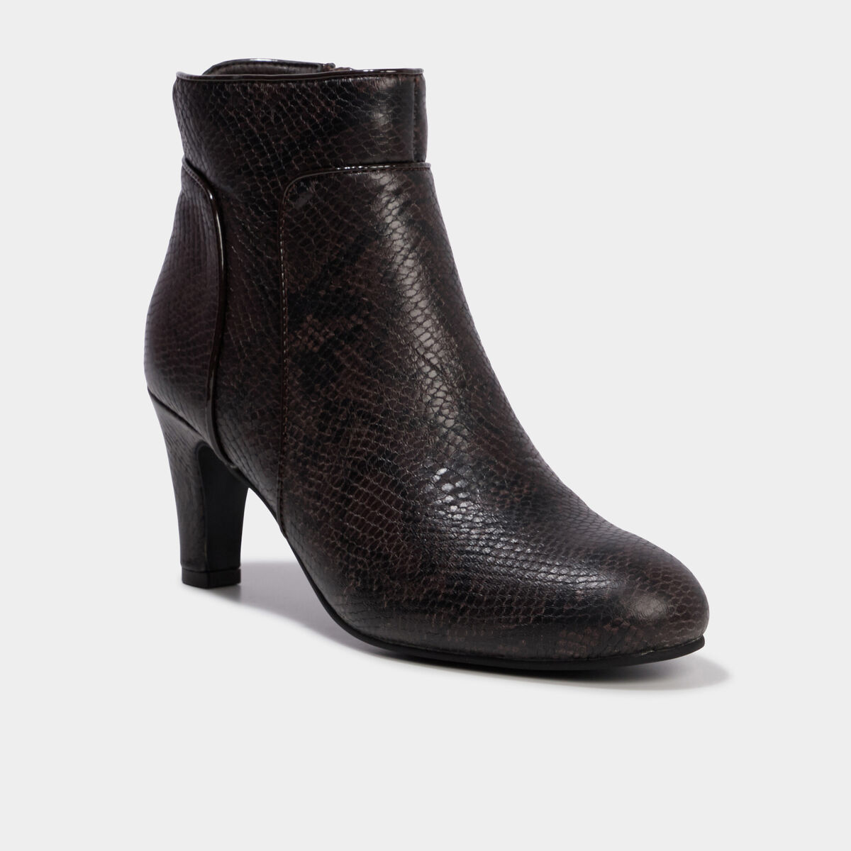 Boots &agrave; talons bout amande multicolore femme