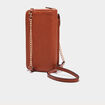 Sac pochette à bandoulière marron cognac femme