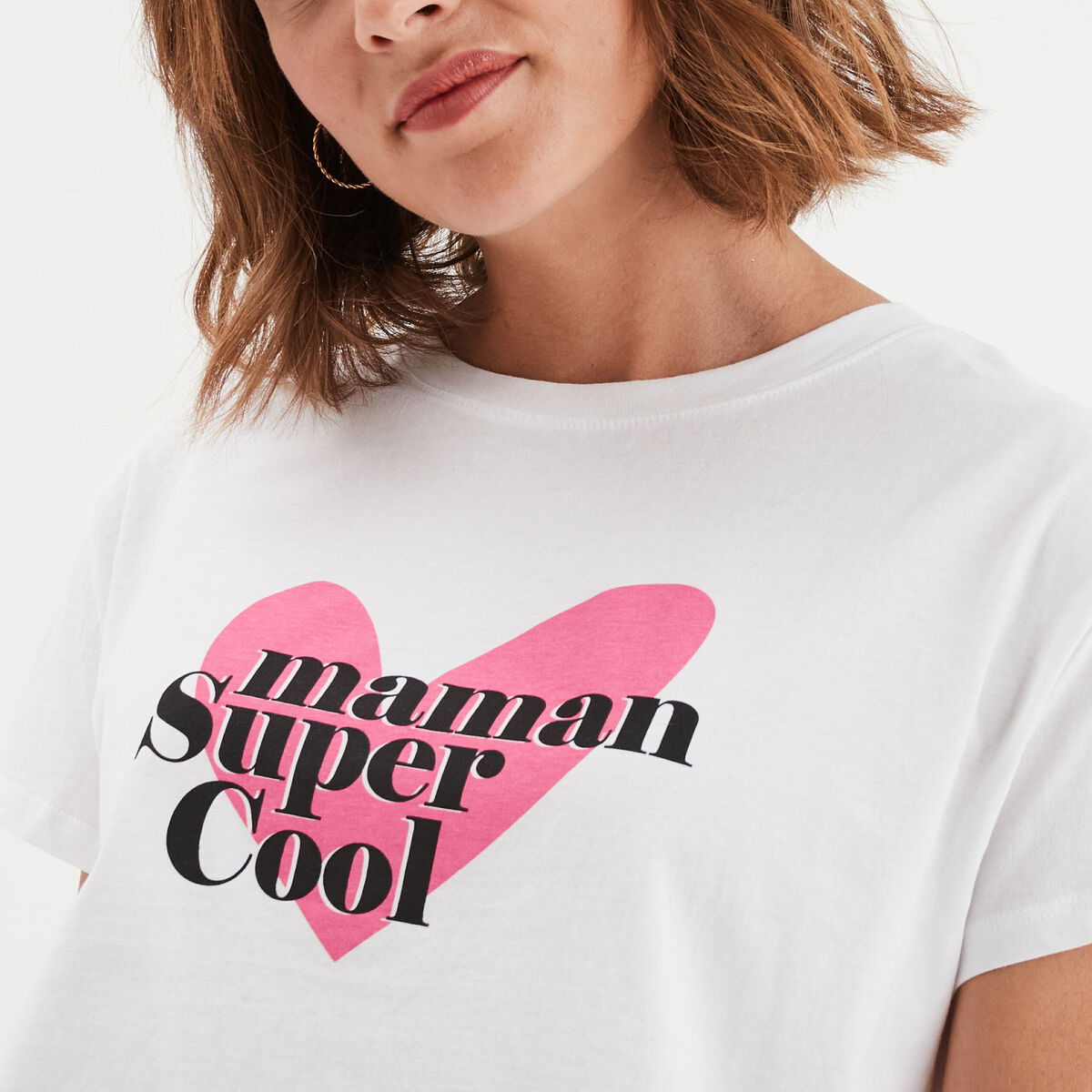 T-shirt Fête des mères oversize coton ecru femme