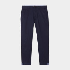 Pantalon chino slim stretch bleu marine homme