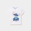 T-shirt en coton manches courtes Stitch blanc fille
