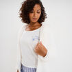 Ensemble pyjama 3 pi&egrave;ces effet polaire bleu ciel femme