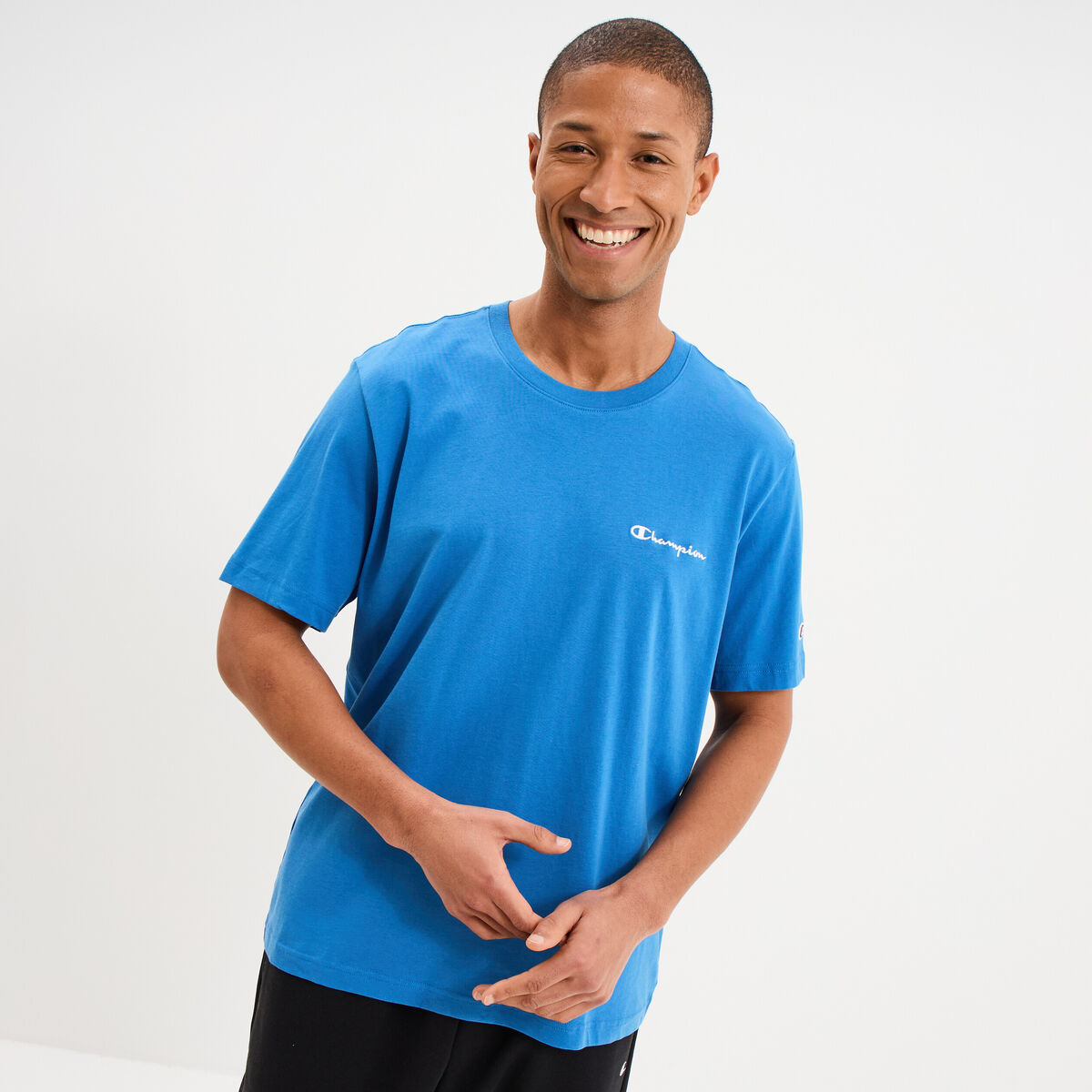 T-shirt &agrave; manches courtes coton Champion bleu homme