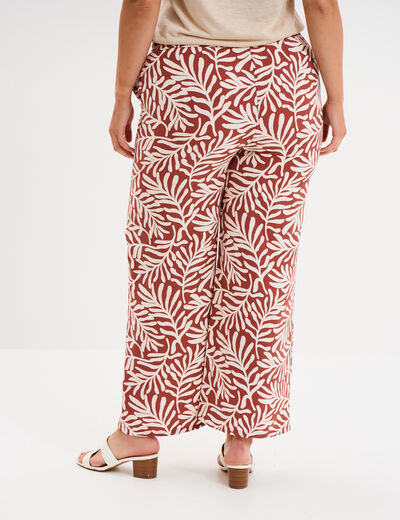 Pantalon large fluide terracotta femme grande taille