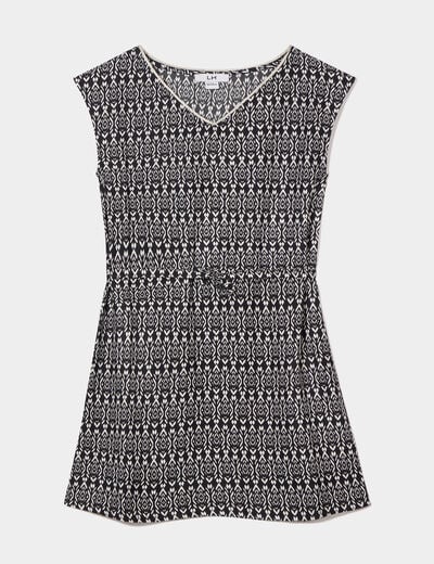 Robe fluide ceinturée noir fille