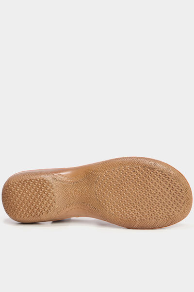 Sandales talons compens&eacute;s marron clair femme