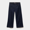 Jean large cropped poches plaqu&eacute;es denim brut femme grande taille