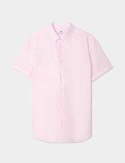 Chemise droite manches courtes rose clair homme