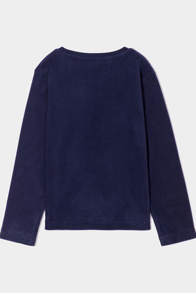 Ensemble pyjama pantalon 2 pièces bleu marine garçon
