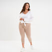 Legging corsaire taille &eacute;lastiqu&eacute;e sable femme grande taille