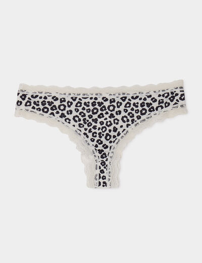 Lot de 2 tangas bords dentelle ecru femme