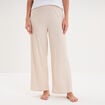 Bas de pyjama large c&ocirc;tel&eacute; long beige femme