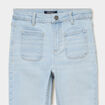 Jean flare poches plaqu&eacute;es denim bleach fille