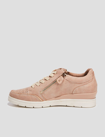 Tennis à lacets zippées rose femme